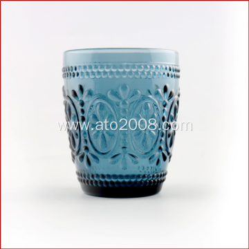 Blue color Sunflower Tumbler Glass Cup